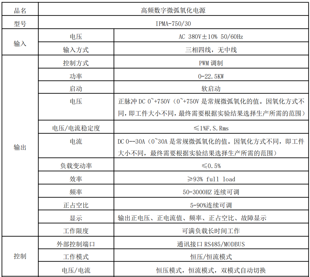 30A0~750V微弧氧化電源 穩(wěn)壓電源